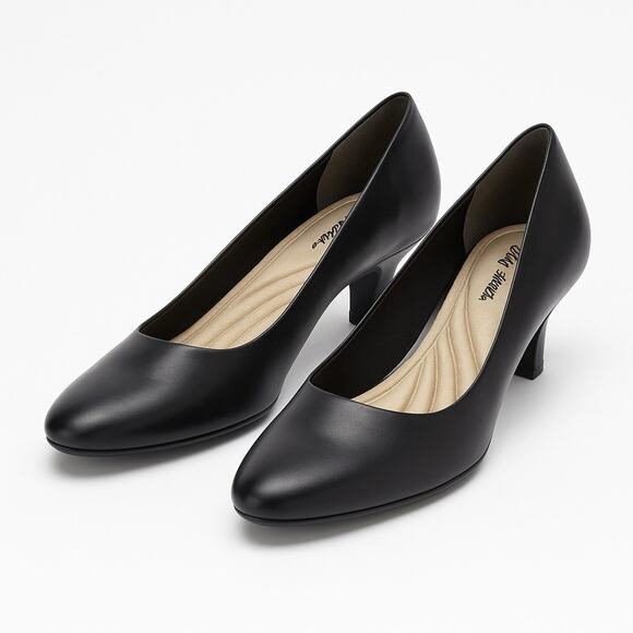 easy street Shoes - Easy Street Black Pumps Size 10M Low Heel Comfort Dress Shoes Classic Work